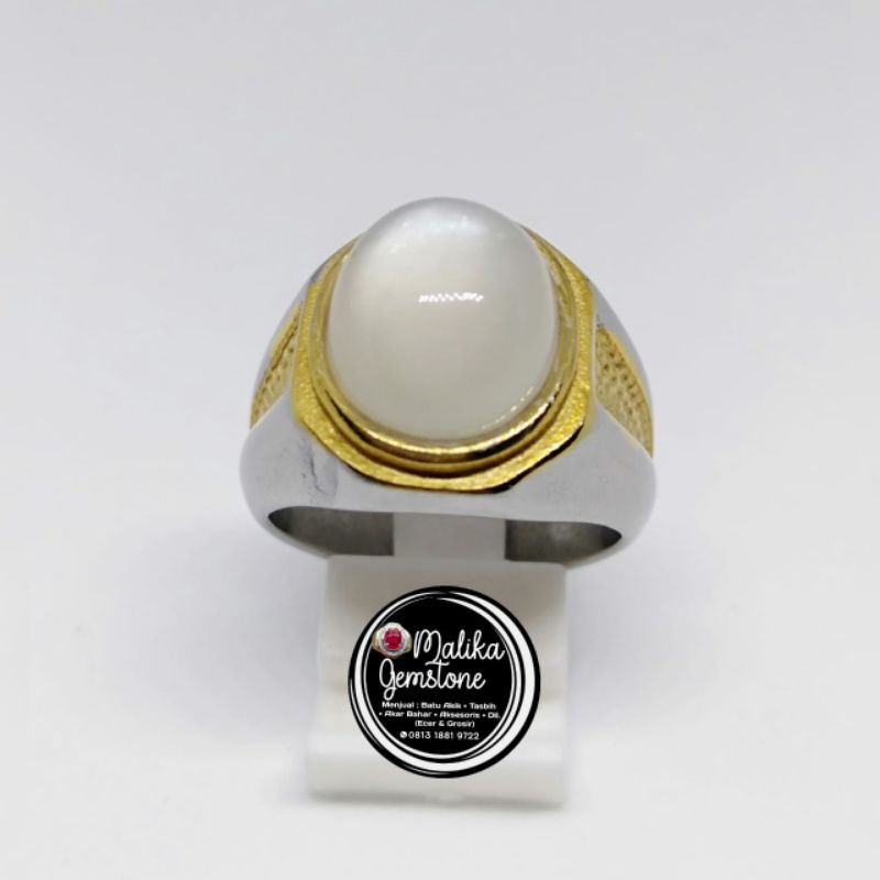 CINCIN BATU BIDURI BULAN AIR BERAS CEYLON (MOONSTONE 100% NATURAL)