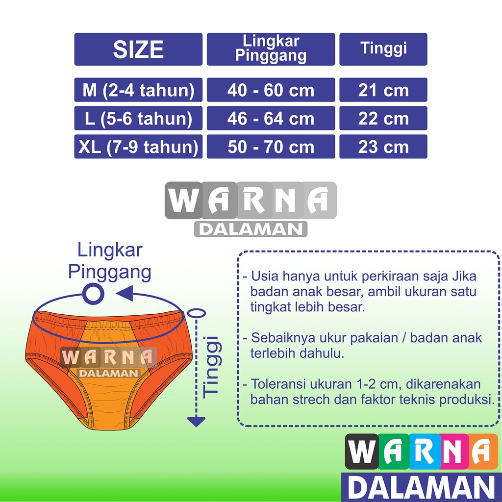 6 Pcs Celana Dalam Anak Laki Laki Full Karakter Print Cd Anak Cowok Bergambar Karakter | WARNA DALAMAN