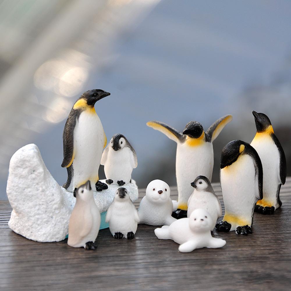 Quinton Micro Landscape Kerajinan Resin Kecil Penguin Iceberg Seal Peri Taman Ornamen