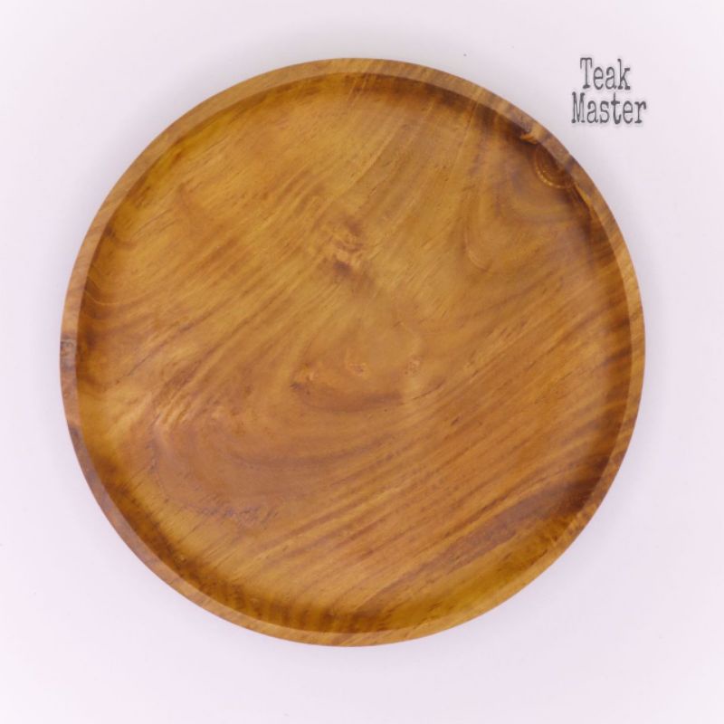 Piring kayu jati,piring kayu uk 20cm