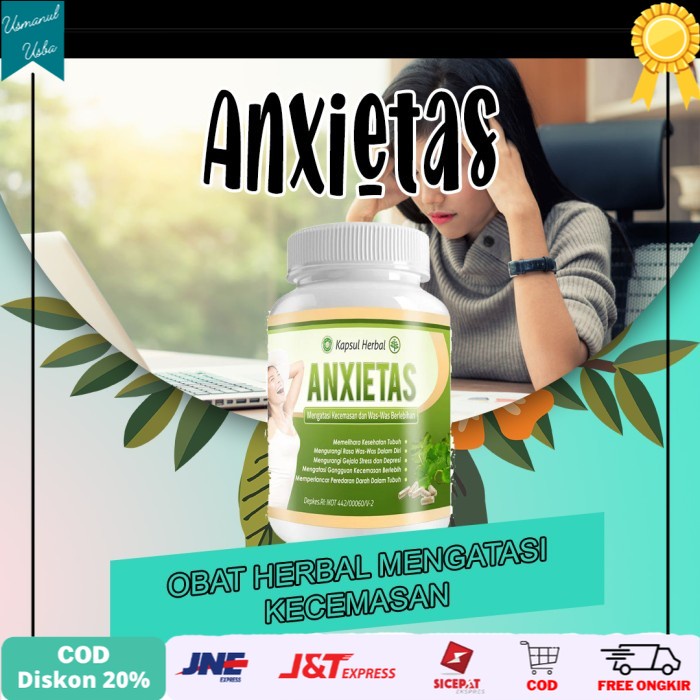 

◾COD◾ Anxietas-Suplemen Obat Herbal Atasi Cemas berlebihan Stres/Was Was-Ori