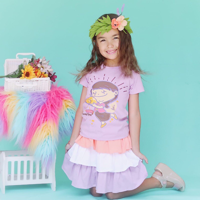 setelan rok bercerita dongeng keong mas Size 2-8 tahun