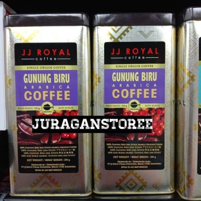 

Jj royal coffe gunung biru arabica ground tin 200gr