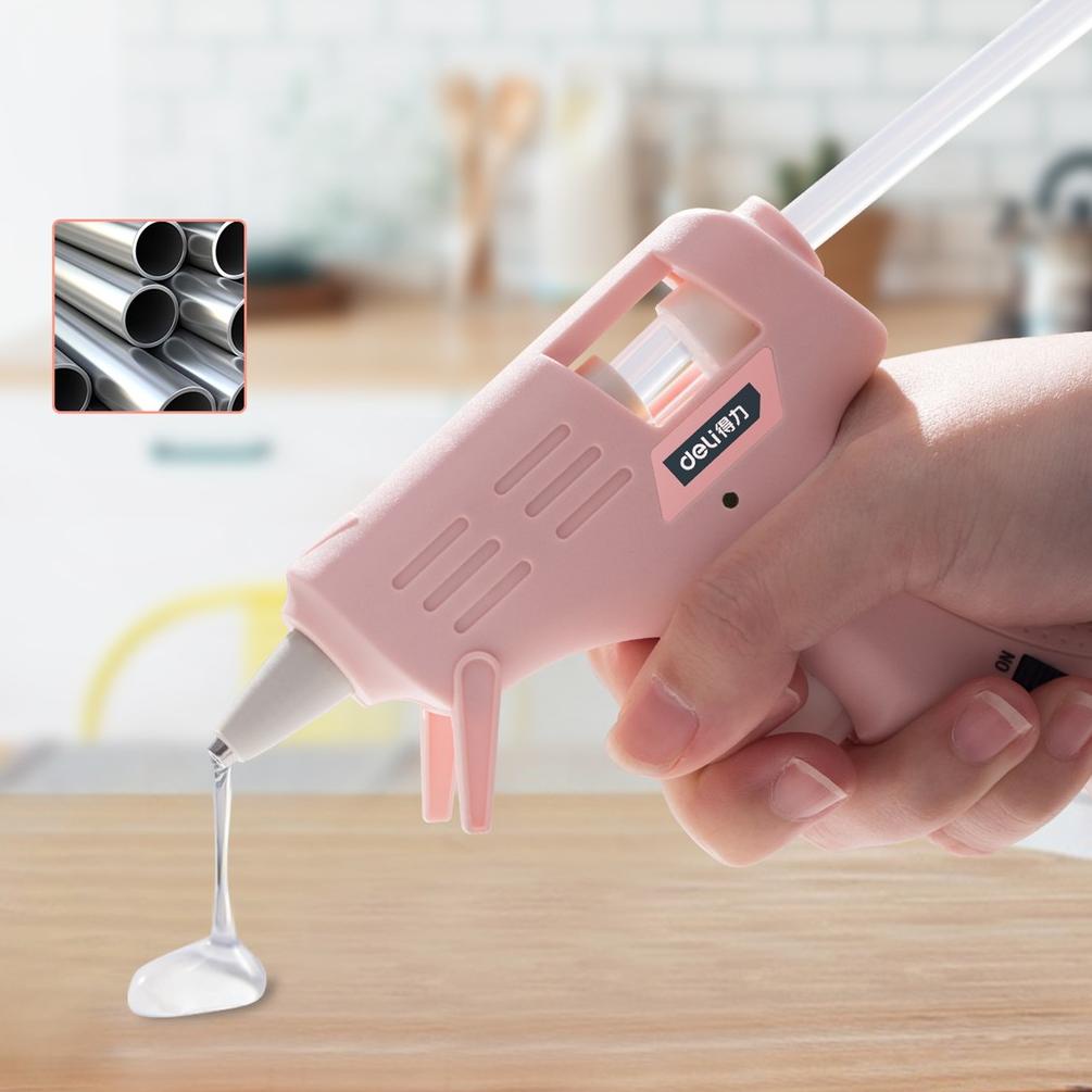 

[PRODUK LYQ] Deli Hot Melt Glue Gun/Lem Tembak 20W Warna Biru/Pink Gratis 10 Lem DL39002X /Alat Perkakas 7EC