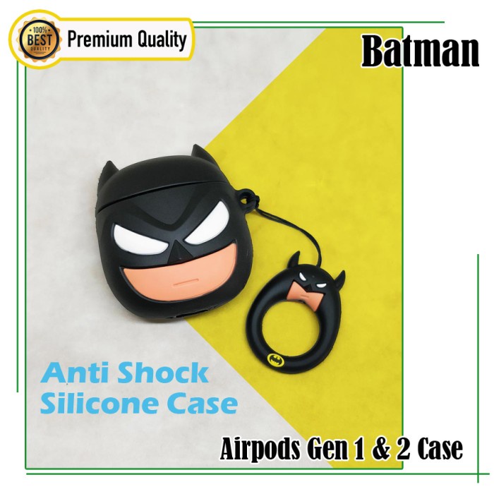 Case Apple Airpods Gen 1 & 2 Anti Shock Premium Silicone Karakter-Batman