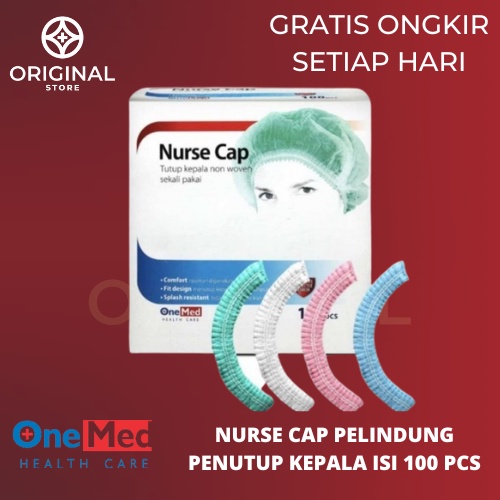 NURSE CAP TOPI PERAWAT PENUTUP KEPALA ONEMED 100pcs