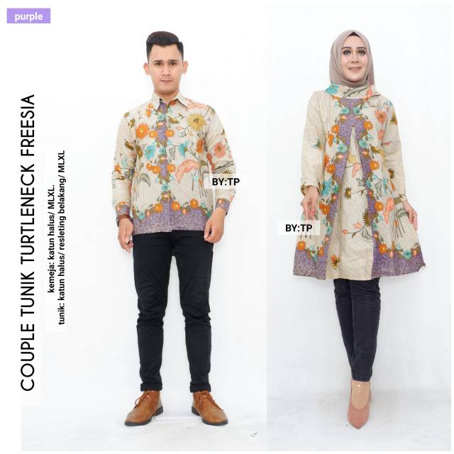Couple tunik batik-couple batik murah-batik premium-batik sarimbit-tunik batik