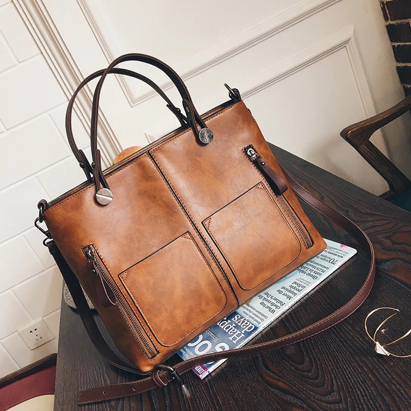 Tas Kerja kantor wanita PREMIUM,  Tas Selempang Tote Wanita Vintage Shoulder Bag, Korea Japan Style