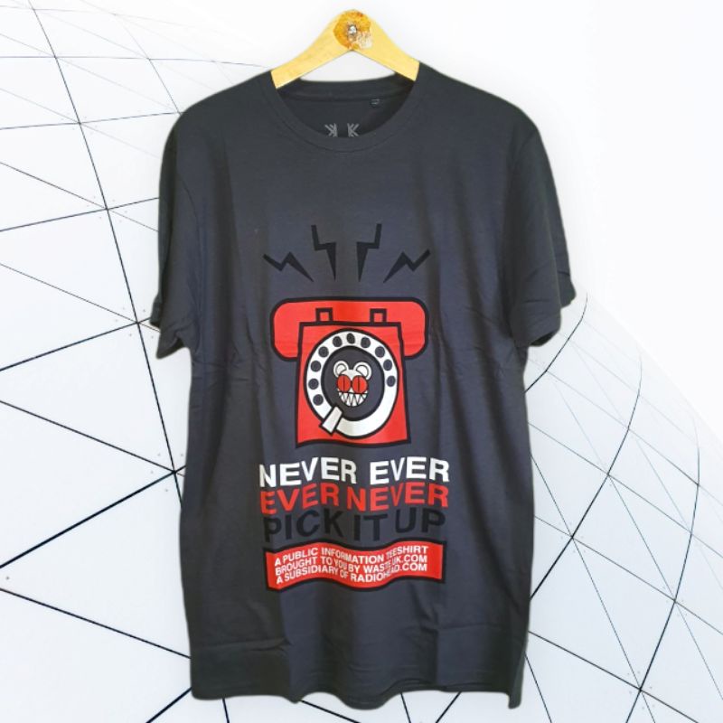 T-shirt Officiel Radiohead 'Never Pick It Up' - Homme Couleur Charbon, Licence Officielle
