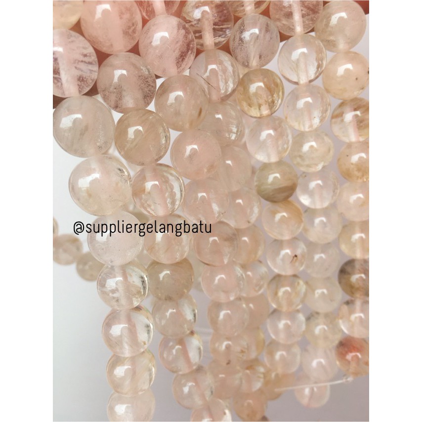 natural batu CITRINE PUTIH 12mm kristal yellow citrin media kesehatan aksesoris fashion pria wanita