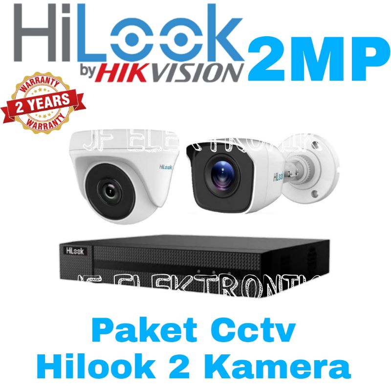 Paket cctv Hilook 2 Kamera 2mp Full hd 1080p Komplit Tinggal Pasang