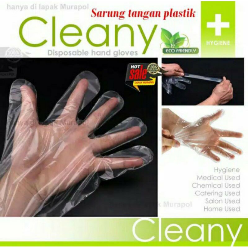 Sarung tangan plastik Cleany 100pcs