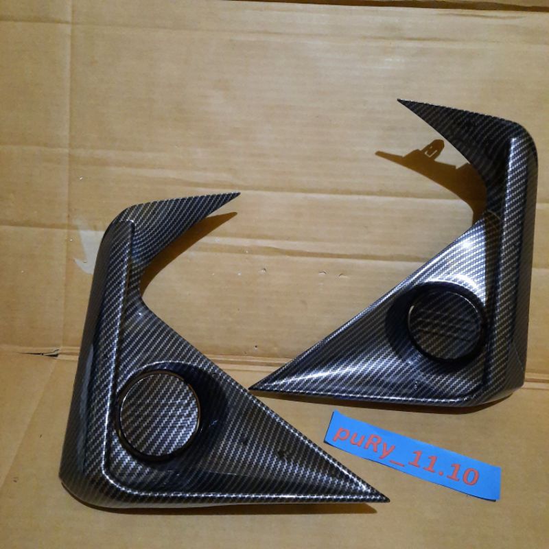 COVER RING FOGLAMP TOYOTA ALL NEW AVANZA 2022 UP CARBON HITAM GLOSSY ORIGINAL