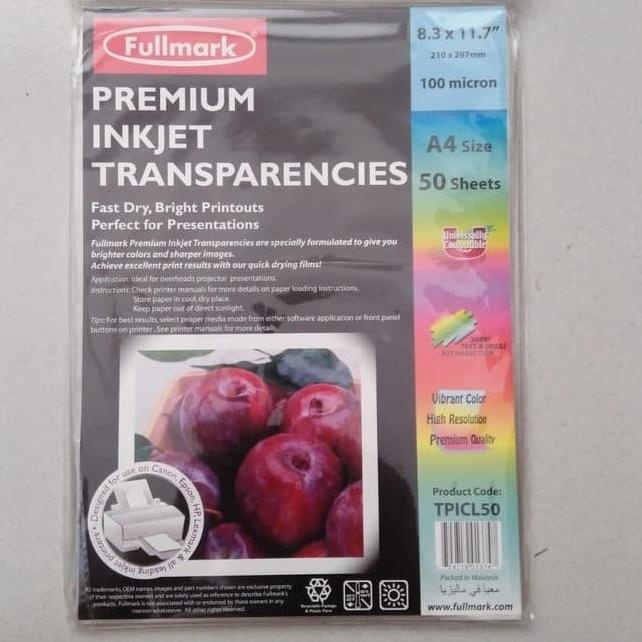 

Transparencies - Fullmark Premium Inkjet Transparencies A4 Star Seller Termurah