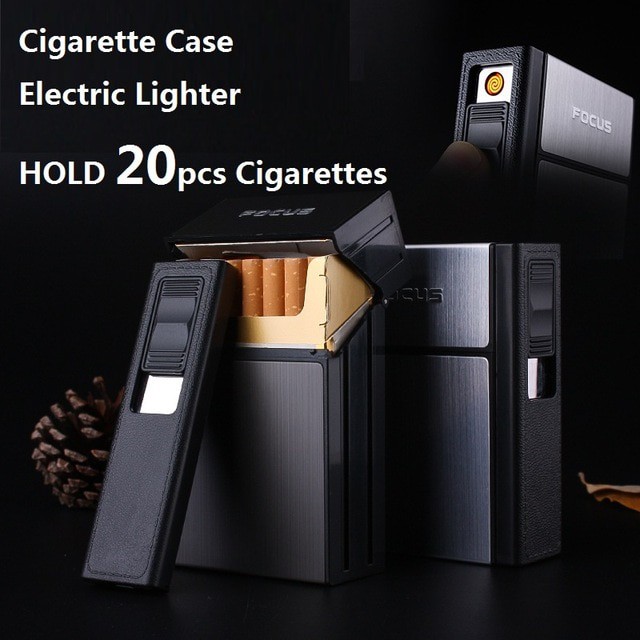 Taffware e-SPARK FOCUS Kotak Rokok 20 Slot dengan Korek Elektrik Removable - JD-YH035A