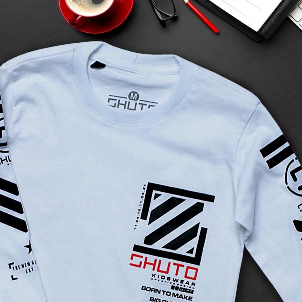 Menarik.. Baju Kaos Anak Laki Laki Lengan Panjang 1-12 Tahun Warna Putih/Baju Anak Laki Laki/Kaos An