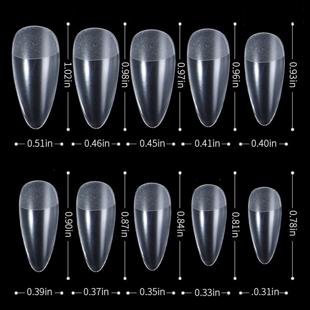 Providence 500Pcs Clear Frosted C Curved False Nail Tips Fingernail DIY Manicure Art Decor