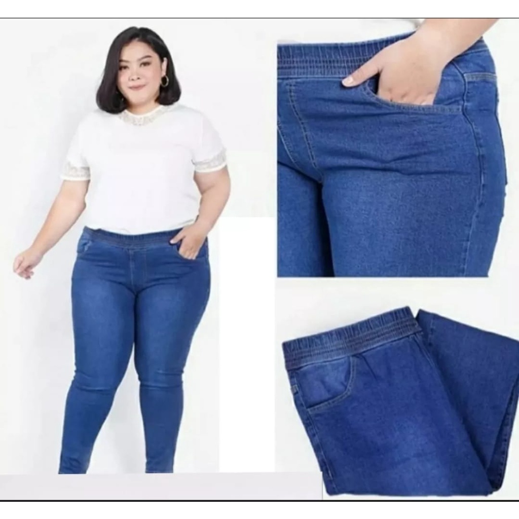 Celana Jeans Jumbo - Legging Levis Wanita - Celana Jeans Wanita Pinggang Karet Terbaru