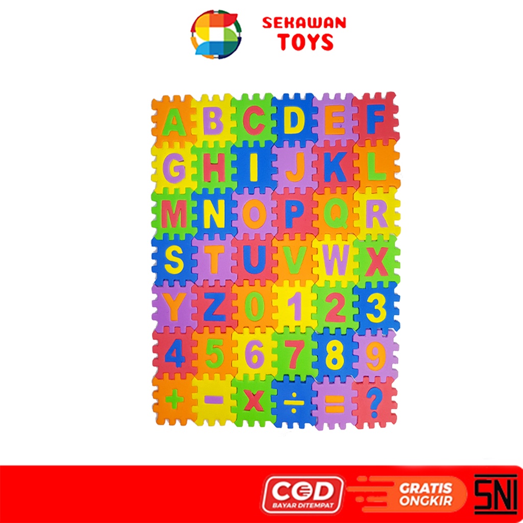 (BISA COD) Puzzle Spon Edukasi/ Puzzle  Spons Abjad Dan Angka 818