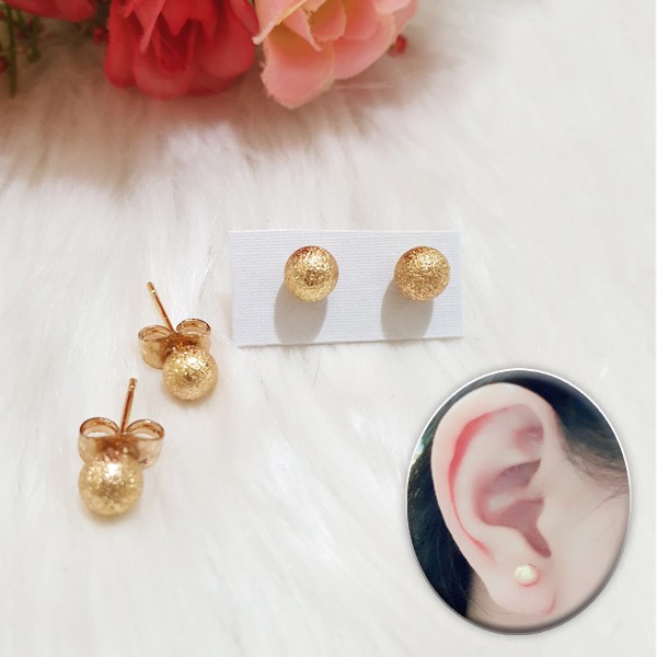 anting tusuk bulat emas xuping 18k