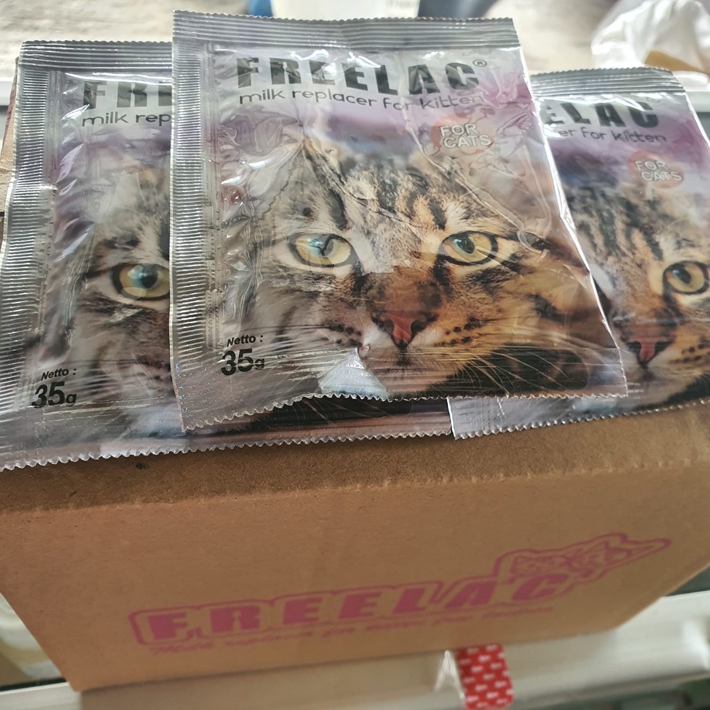 susu Kucing Alergi FREELAC Bebas Laktosa Milk Sachet 35gr Kitten Baby Cat 35 gram