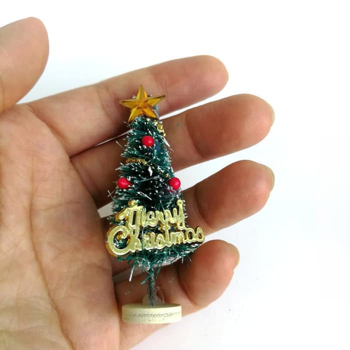 XT-MF pohon natal mini 6.5cm cake topper kue christmas kecil import