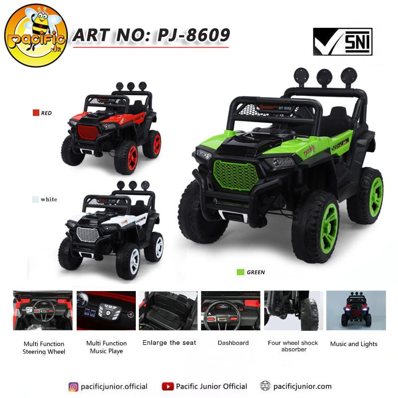 Mobil aki anak Jeep Besar 4WD PJ-8609 "FREE PELAPIS BAN"