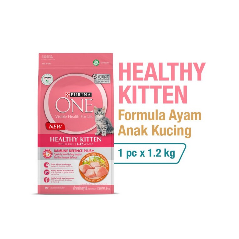 Purina ONE Healthy Kitten Chicken Makanan Kering Anak Kucing 1.2Kg