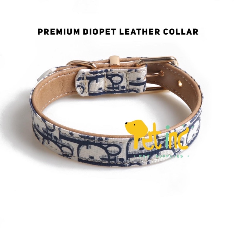 Premium diopet leather collar + leash ( dijual terpisah)