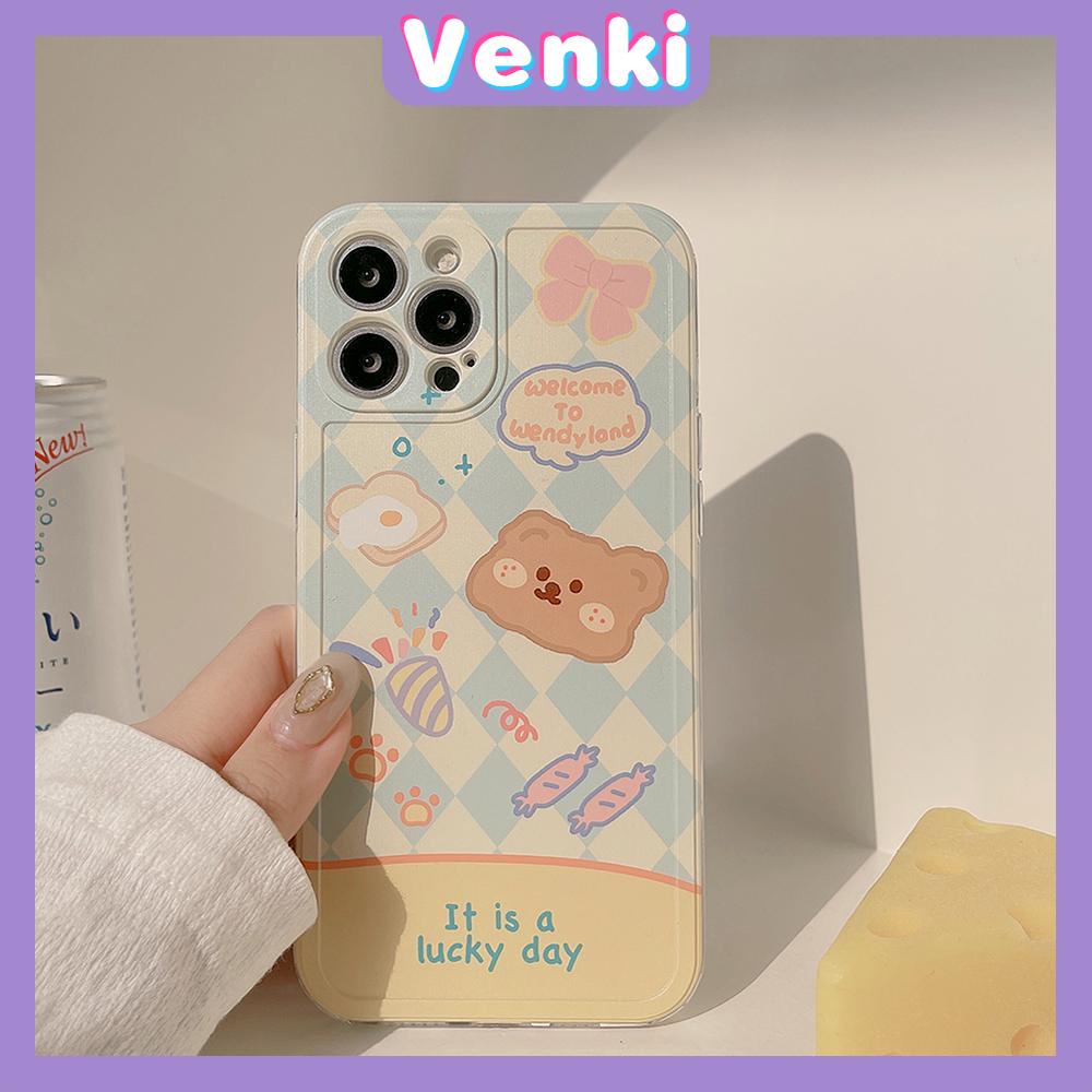 Soft Case Silikon Tpu Motif Kartun Beruang Belah Ketupat Untuk Iphone 13 Pro Max 12 Pro Max 11 Pro Max 7 Plus Xr Xs Max 12 11 Pro Max