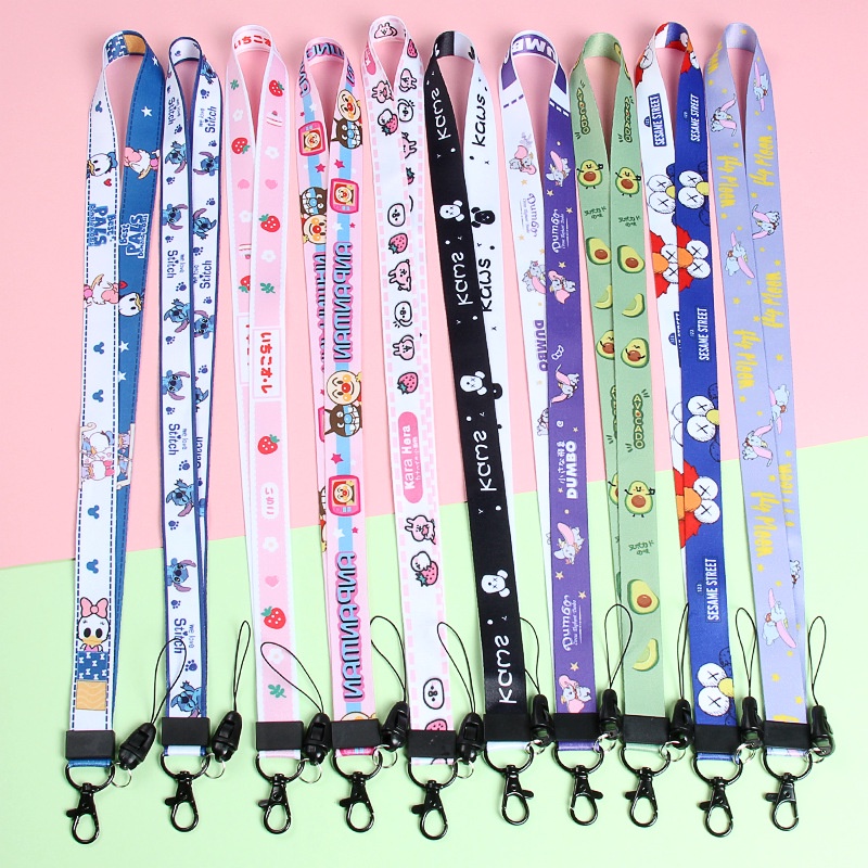 Thermal transfer lanyard kartun leher tali anti hilang lencana nama: ID card tali gantung yang dapat