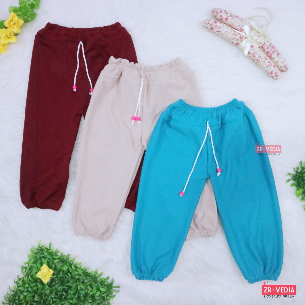 Jogger Polos Molly Uk 3-4 Tahun / Celana Jogger Panjang Anak Perempuan Laki Polos Murah Import