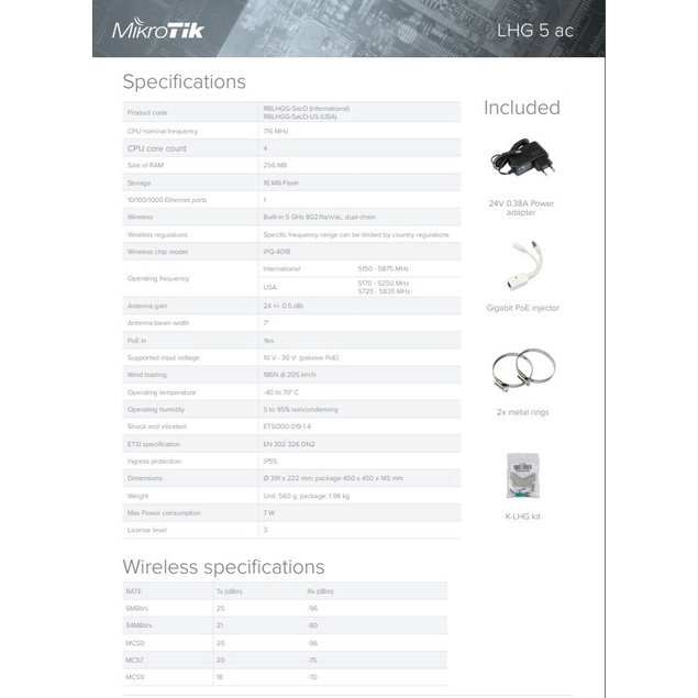 MikroTik LHG 5 ac RBLHGG-5acD 3 Pcs/Pack