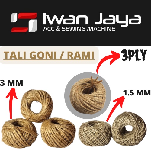 Tali Rami / Tali Goni Gulungan Ukuran 1.5mm Dan 3mm - 3 PLY