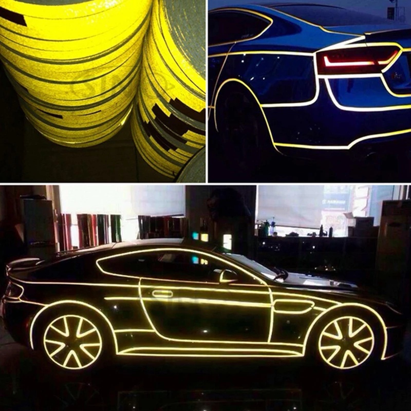 5*100cm Car Warning Conspicuity Self-Adhesive  Reflective Sticker for Car, Bicycle, Motorcycle Rim ，DIY Decoration