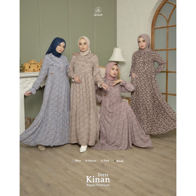 ✓ griya qaireen ✓ kinan dress by AR RAFI gamis bestseller kekinian motif