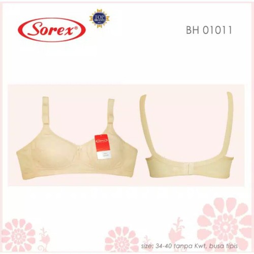 BH Wanita SOREX 01011 Bra Tanpa Busa Tanpa Kawat sz 34 36 38 40 Broklat Full cup TBTK