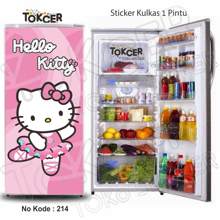 Stiker Kulkas 1 Pintu dan 2 Pintu Hello Kitty