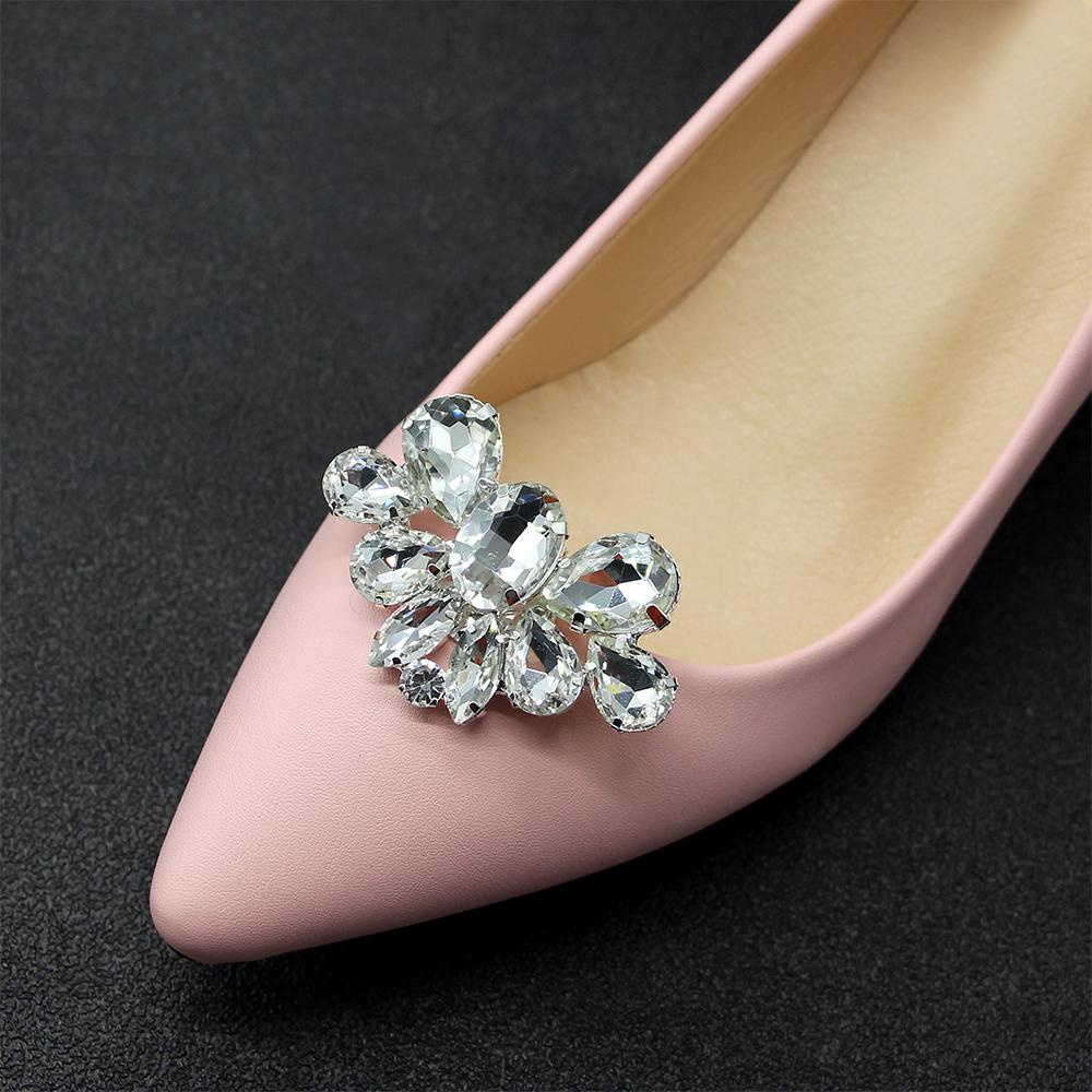 1Pc Women Shoe Clip Wedding Shoes High Heel Buckle Shiny Rhinestone Bride Decoration