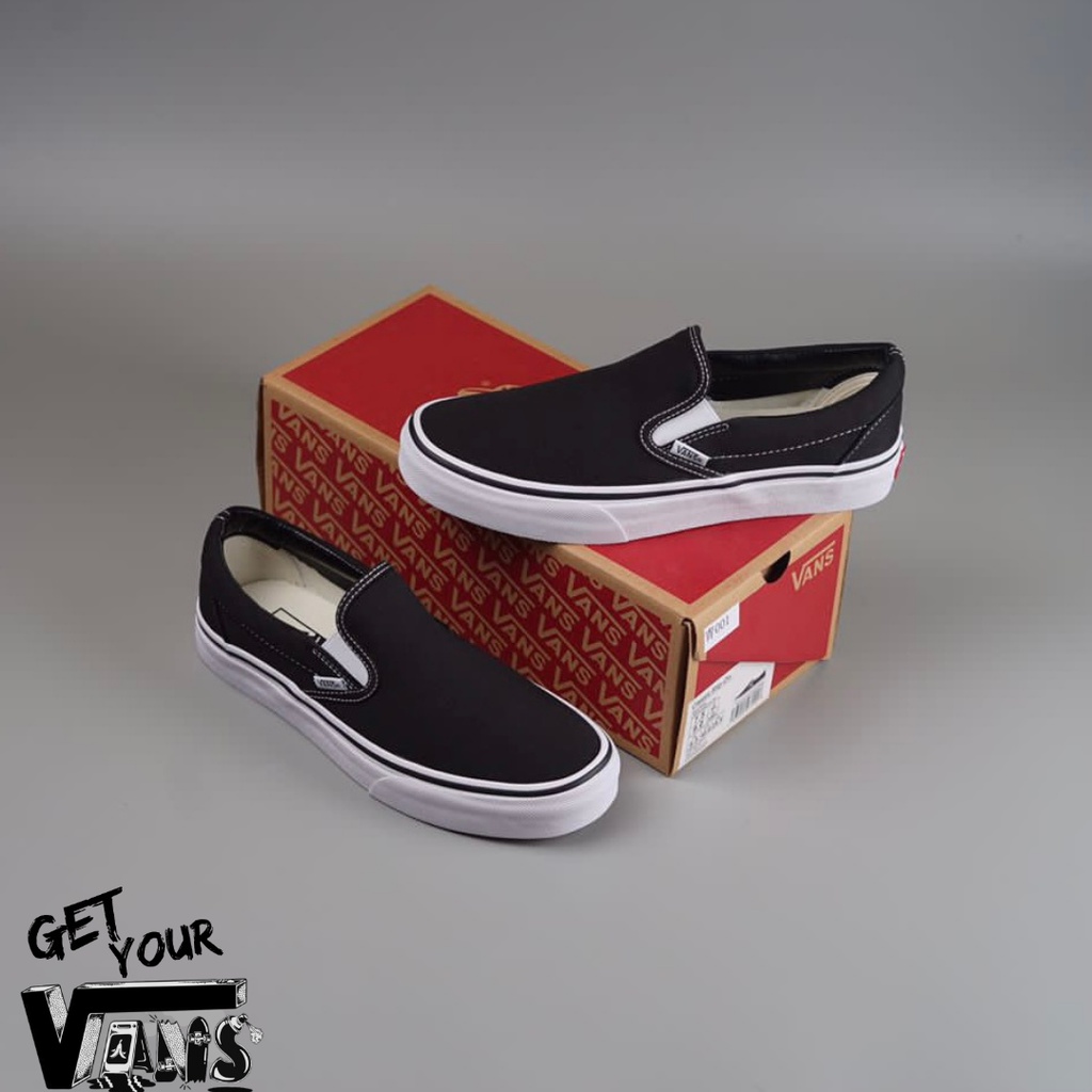 Vans Slip on Black White Classic Original 100% Bnib