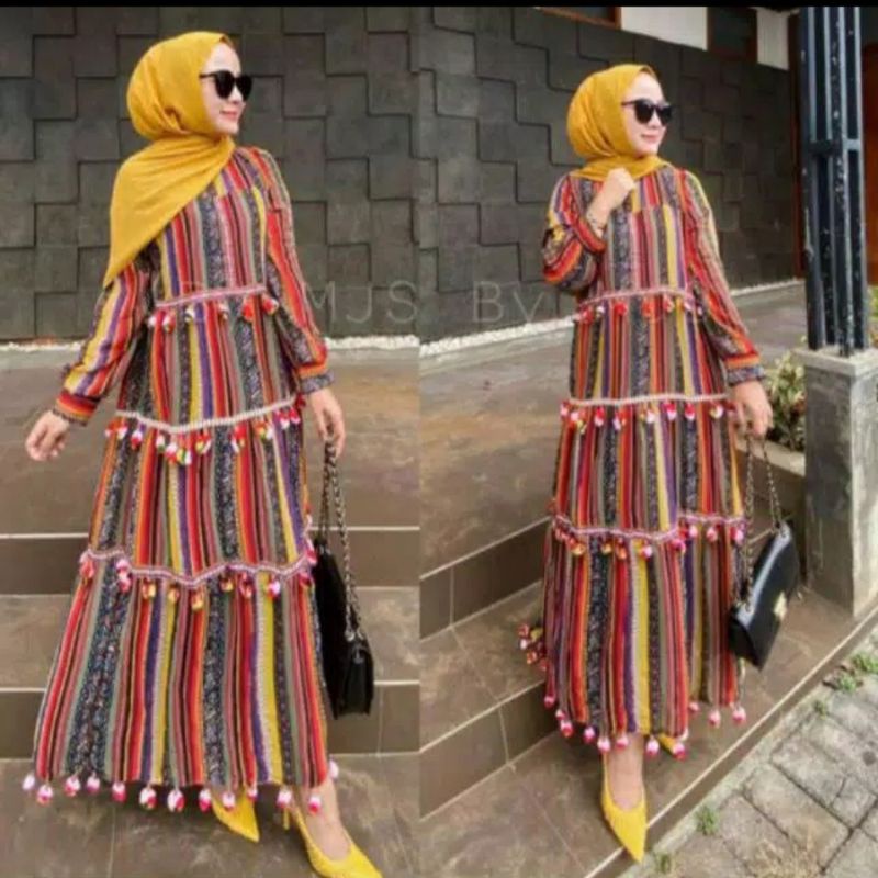 dress import korean / dress bunga flower floral garden / maxi dres korea bangkok maxy vintage impor