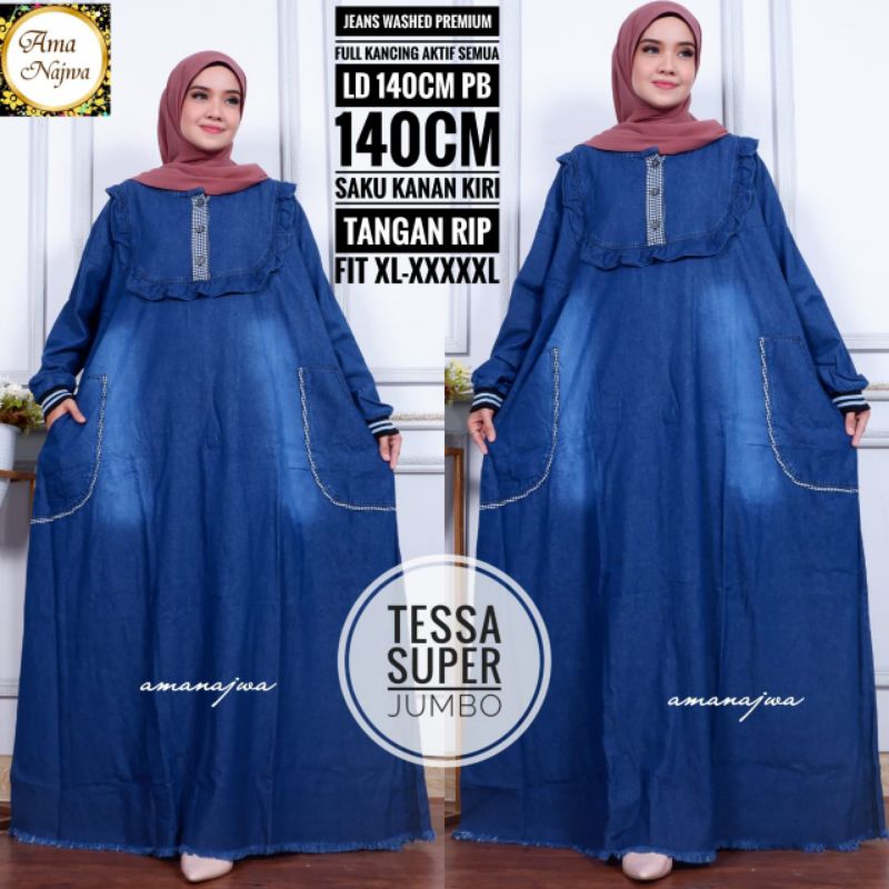 NEW ARRIVAL BISA COD|TESSA SUPER JUMBO MAXY DRESS  BY AMA NAJWA