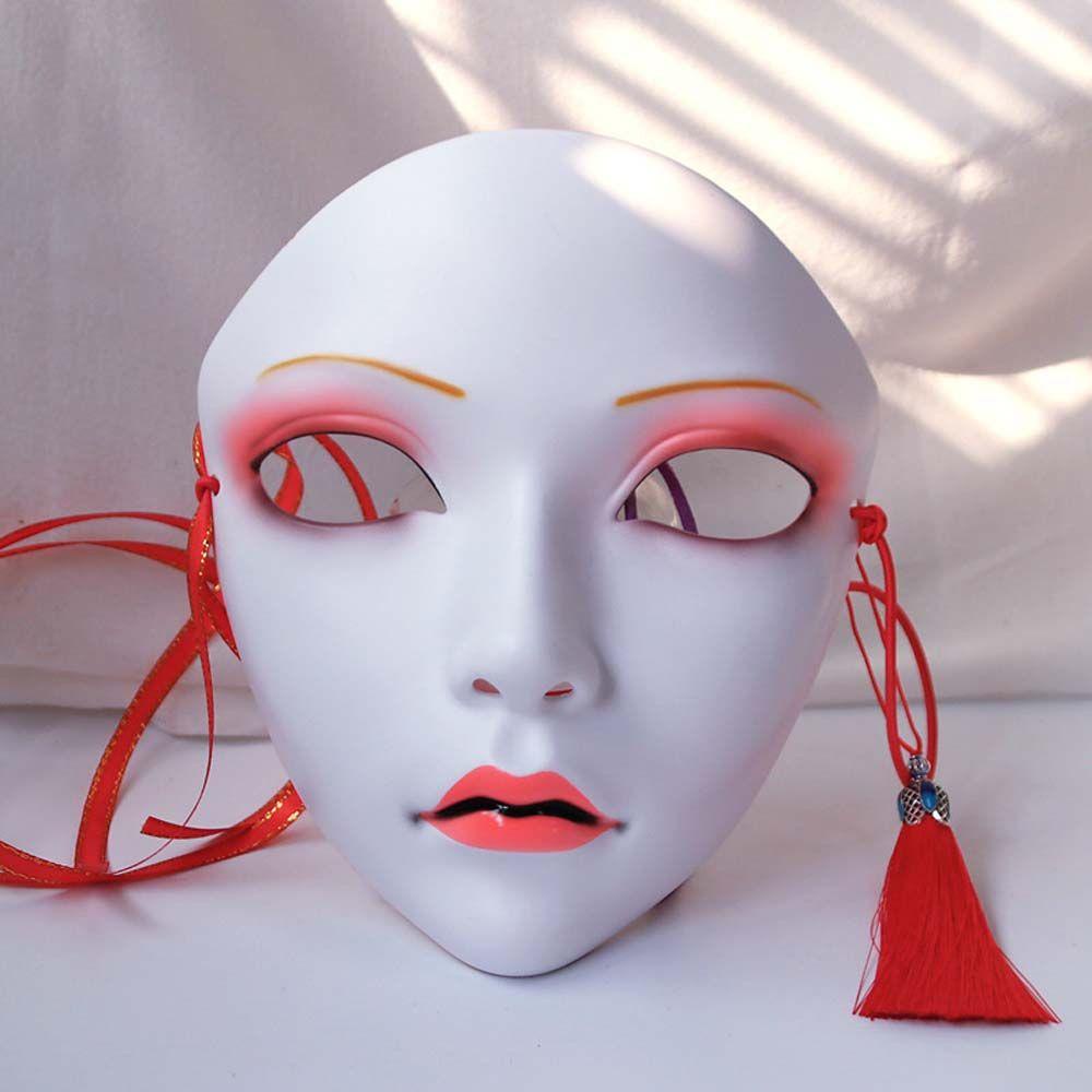 Mxbeauty Halloween Cosplay Masker Kabuki Masker Masquerade Festival Gaya Cina Kupu-Kupu Topeng Cherry Hiasan Kepala Kostum Props Kecantikan Wajah Hanfu Aksesoris Pesta Props