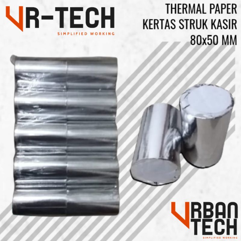 

KERTAS THERMAL STRUK SIZE 80x50MM CORELESS (WARNA PUTIH - CETAK HITAM)