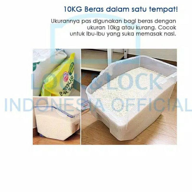 Lock &amp; Lock Rice Case Box 10kg HPL510 - Tempat penyimpanan beras