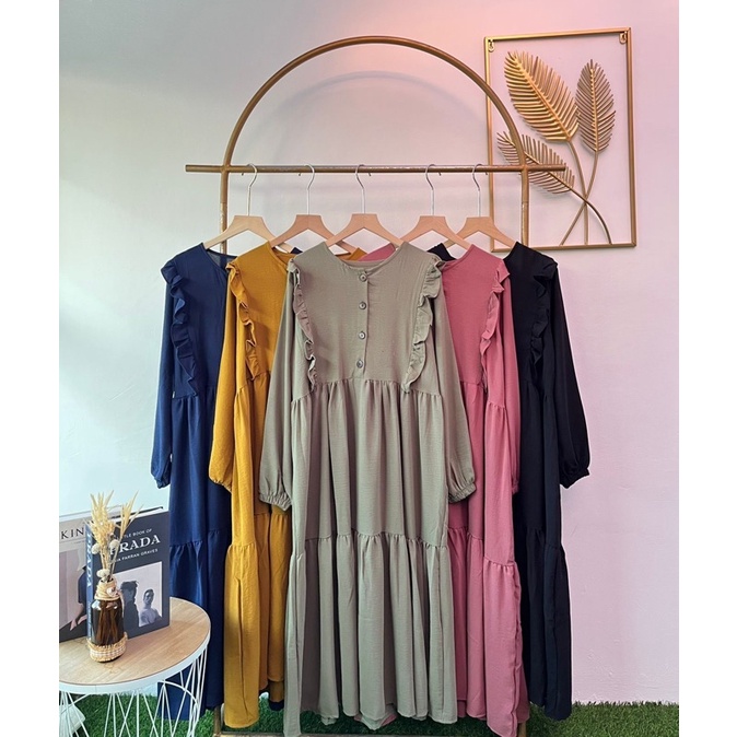 Midi Dress Gamis Vasya hitam black