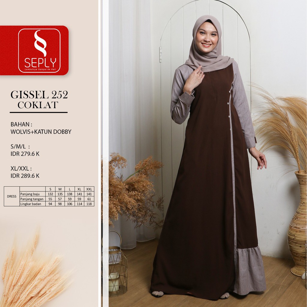 GAMIS TERBARU SEPLY GISSEL 252 COKLAT