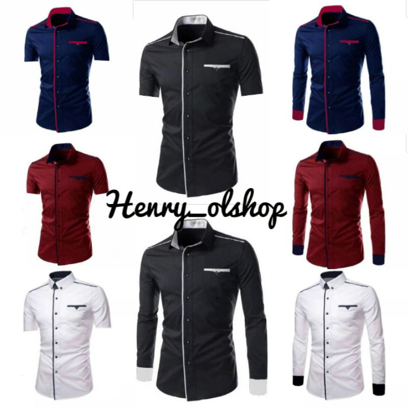 KEMEJA PRIA MODEL KEKINIAN FASHION COWOK KOREA BTS BUSANA LAKI LAKI REYNAL PAKAIAN MUSLIM BAJU BAGUS