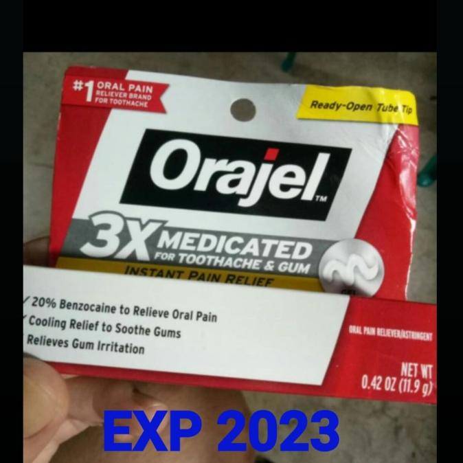 [[ Eferiusaya ]] ORAJEL 3X MEDICATED FOR TOOTHACHE & GUM 11.9 G
