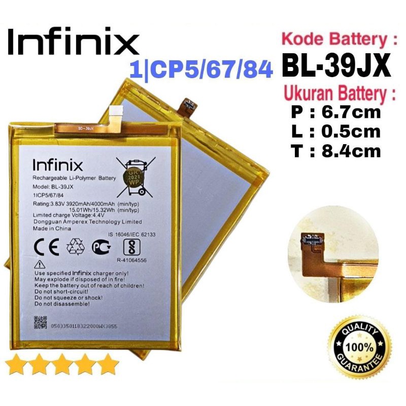 Baterai Original Infinix HOT S3X , X622 , HOT 6X , X623 BL39JX BL-39JX